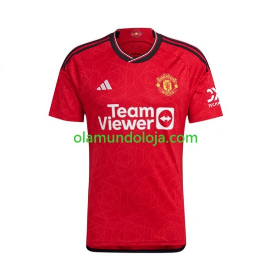 Camisola Manchester United Marcus Rashford 10 Criança Equipamento Primeiro 2023-2024 Manga Curta